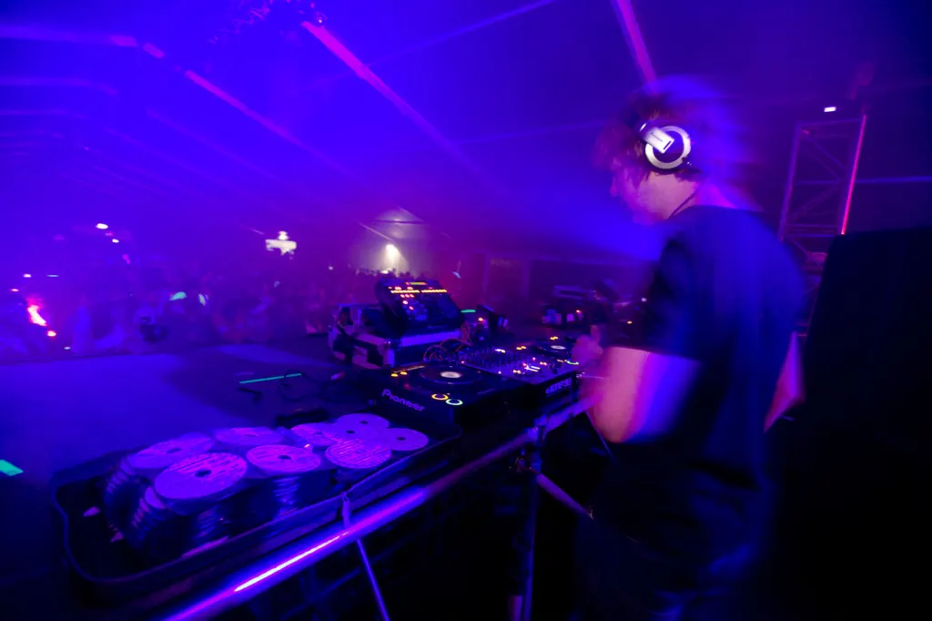 DJ performing in the Bedrock 10 arena at Global Gathering 2009